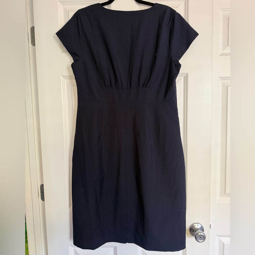 J. Crew Suiting Classic Navy Midi Dress - Picture 7 of 9